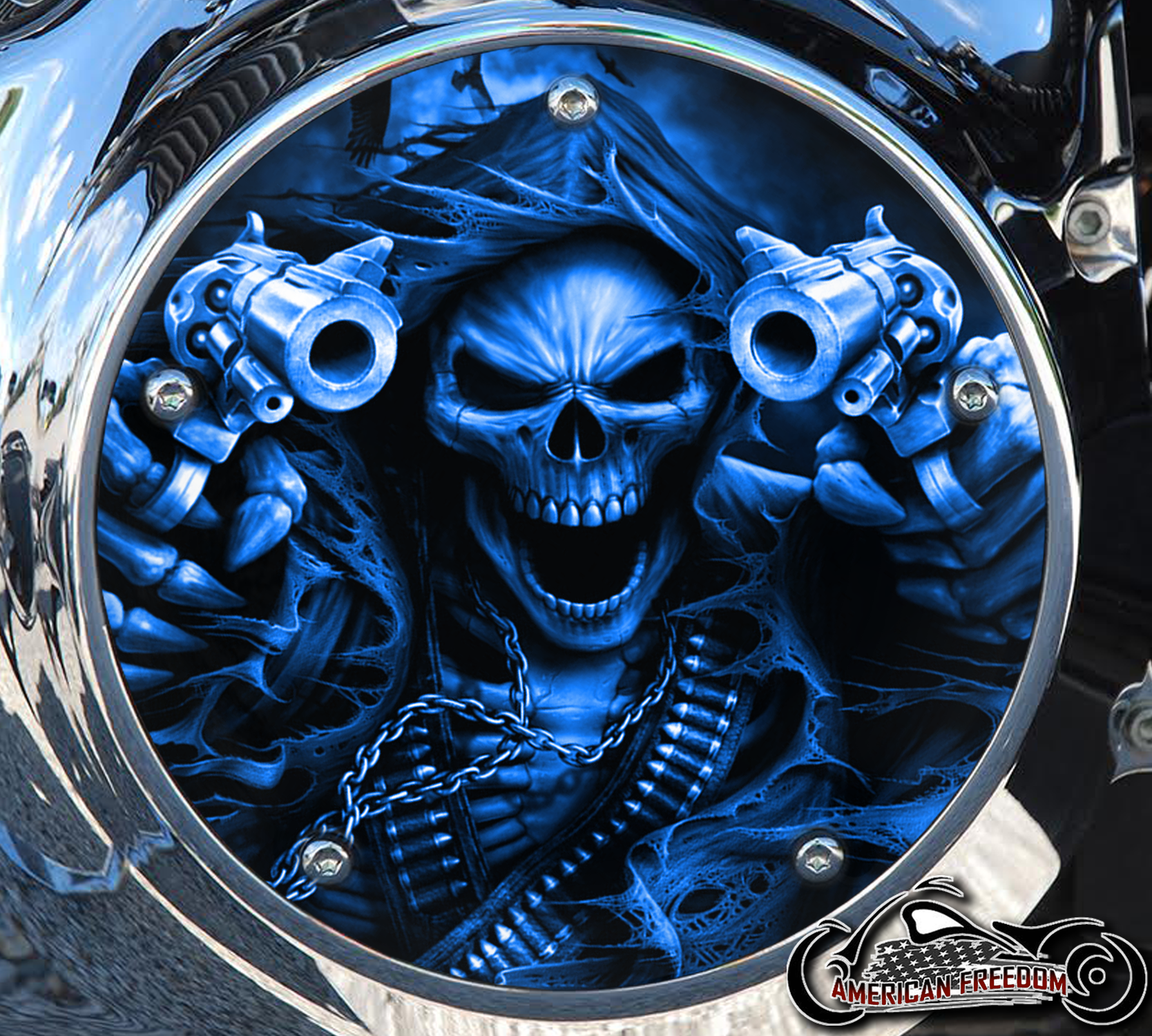 Custom Derby Cover - Gunfighter 1 blue
